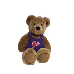 Hallmark Love and Kissing Bear Magnetic Nose Self Fastening Hands Purple Overall